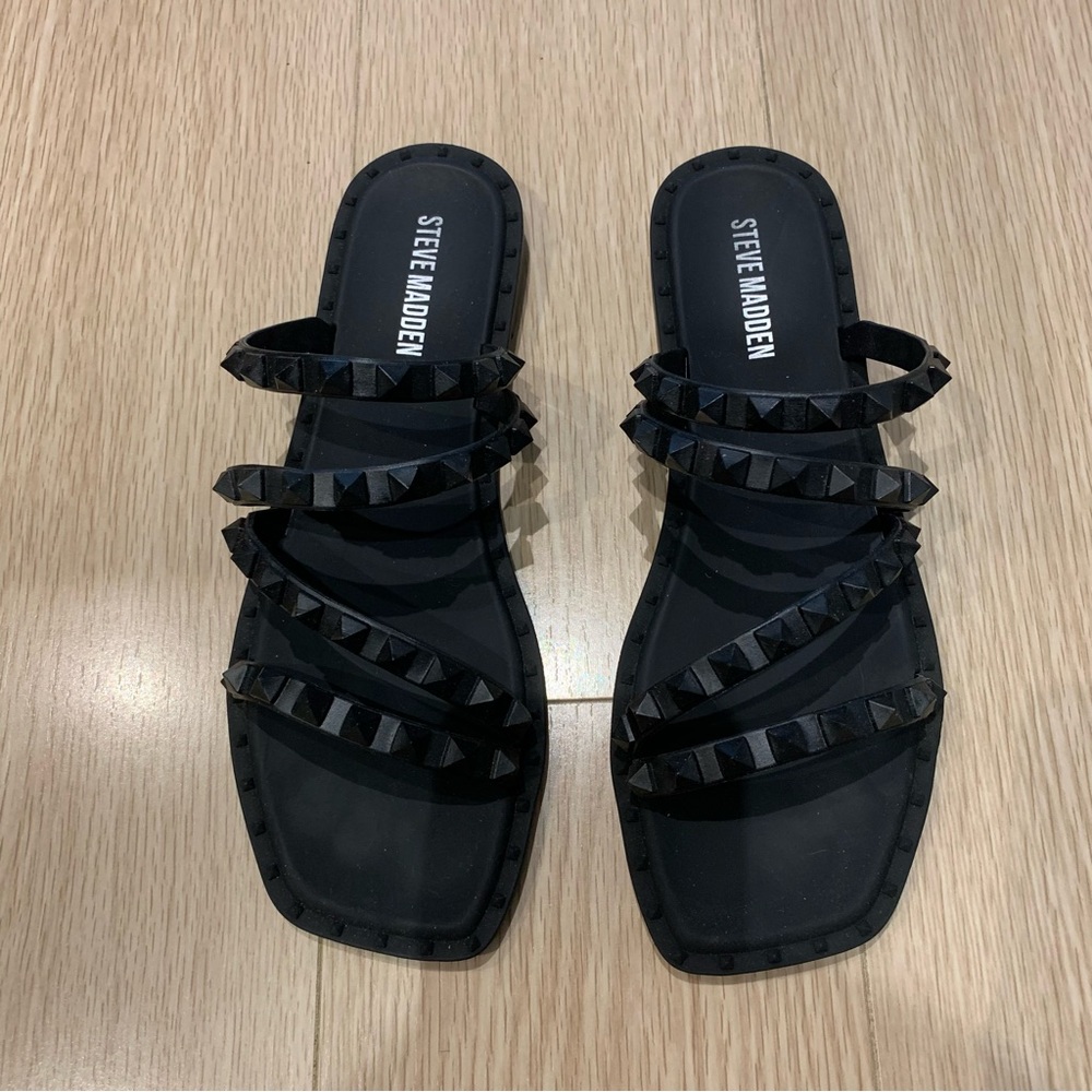Steve Madden Black Studded Sandals